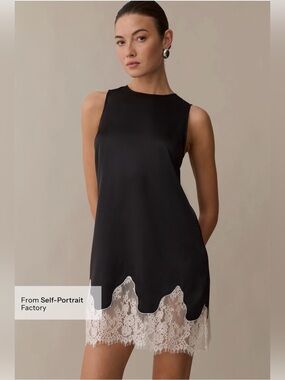 Few Moda Yasmin Black Satin Lace Mini Dress NWT Size M